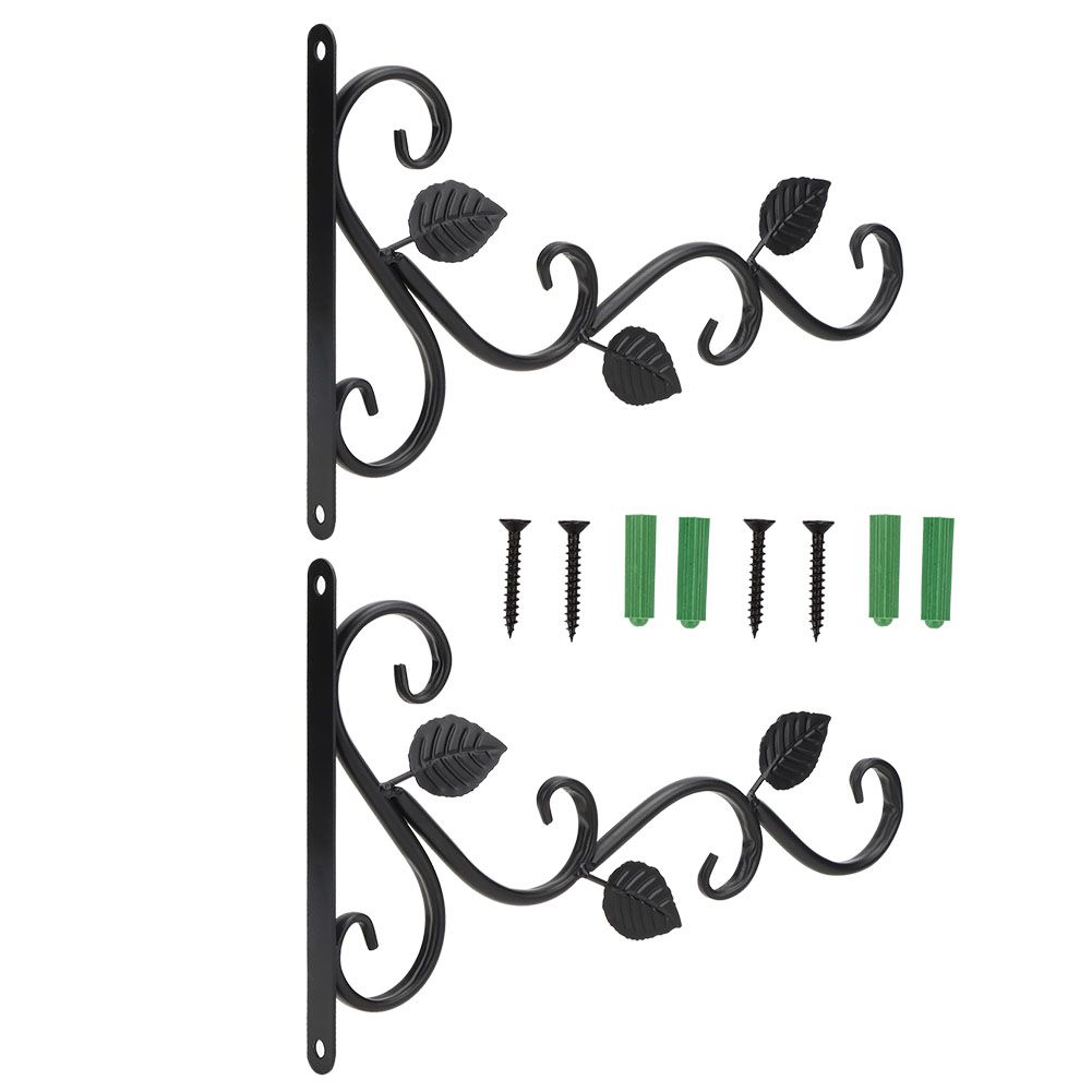 2Pcs European Style WallMounted Iron Hanger Hook for Flower Pots Garden view 9