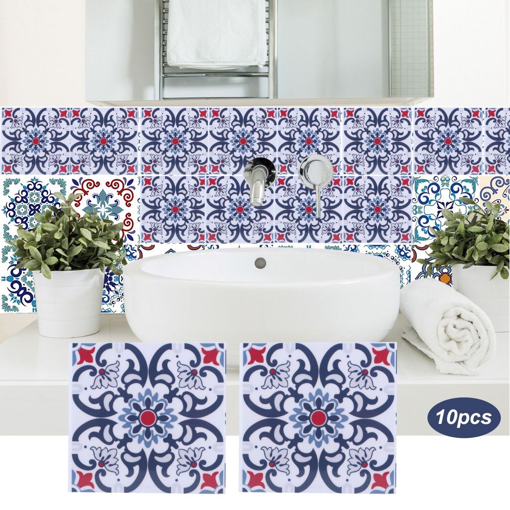 10Pcs Household Waterproof Kitchen Bathroom Decorative Ceramic Tile Stickers view 9