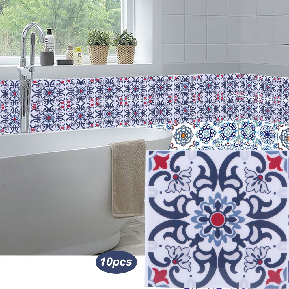 10Pcs Household Waterproof Kitchen Bathroom Decorative Ceramic Tile Stickers view 10