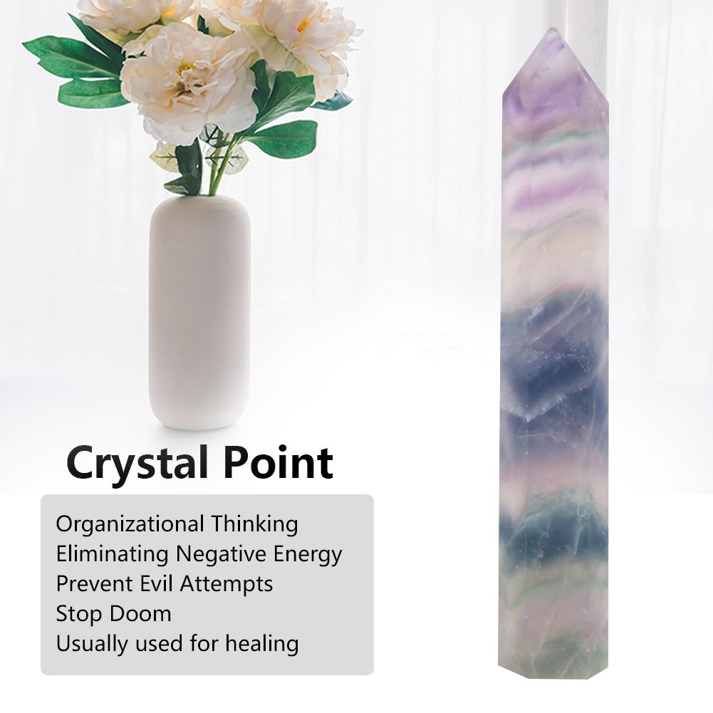 Single Pointed Coloful Fluorite Crystal Pillar Healing Meditation Crystal view 11