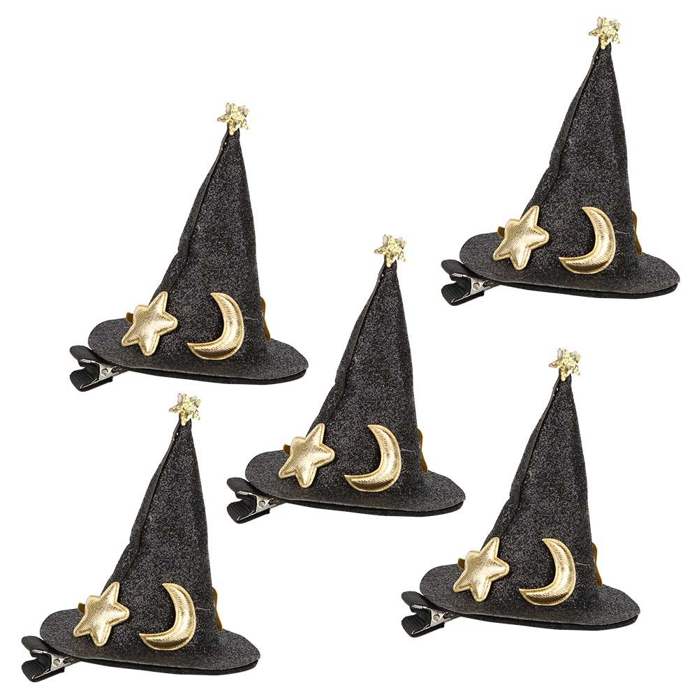 5pcs Mini Witch Hat Hair Pins Cute Hair Clips Halloween New Year Christmas view 3