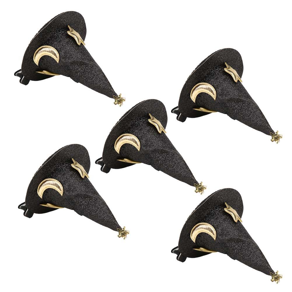 5pcs Mini Witch Hat Hair Pins Cute Hair Clips Halloween New Year Christmas view 4