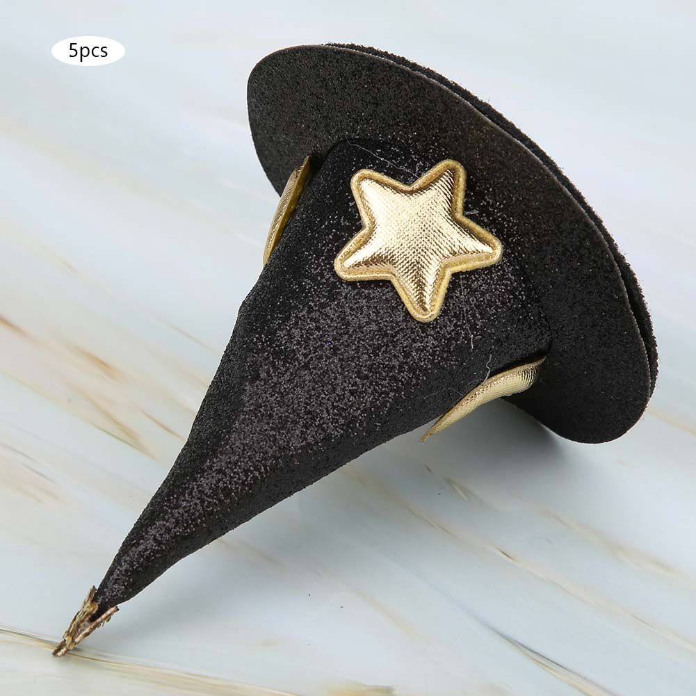 5pcs Mini Witch Hat Hair Pins Cute Hair Clips Halloween New Year Christmas view 7