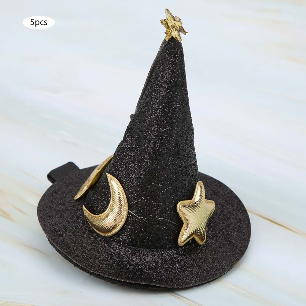 5pcs Mini Witch Hat Hair Pins Cute Hair Clips Halloween New Year Christmas view 8