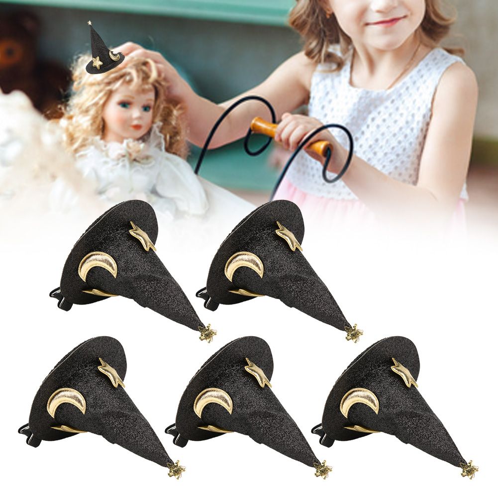 5pcs Mini Witch Hat Hair Pins Cute Hair Clips Halloween New Year Christmas view 10