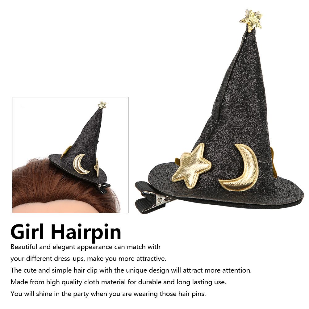 5pcs Mini Witch Hat Hair Pins Cute Hair Clips Halloween New Year Christmas view 12