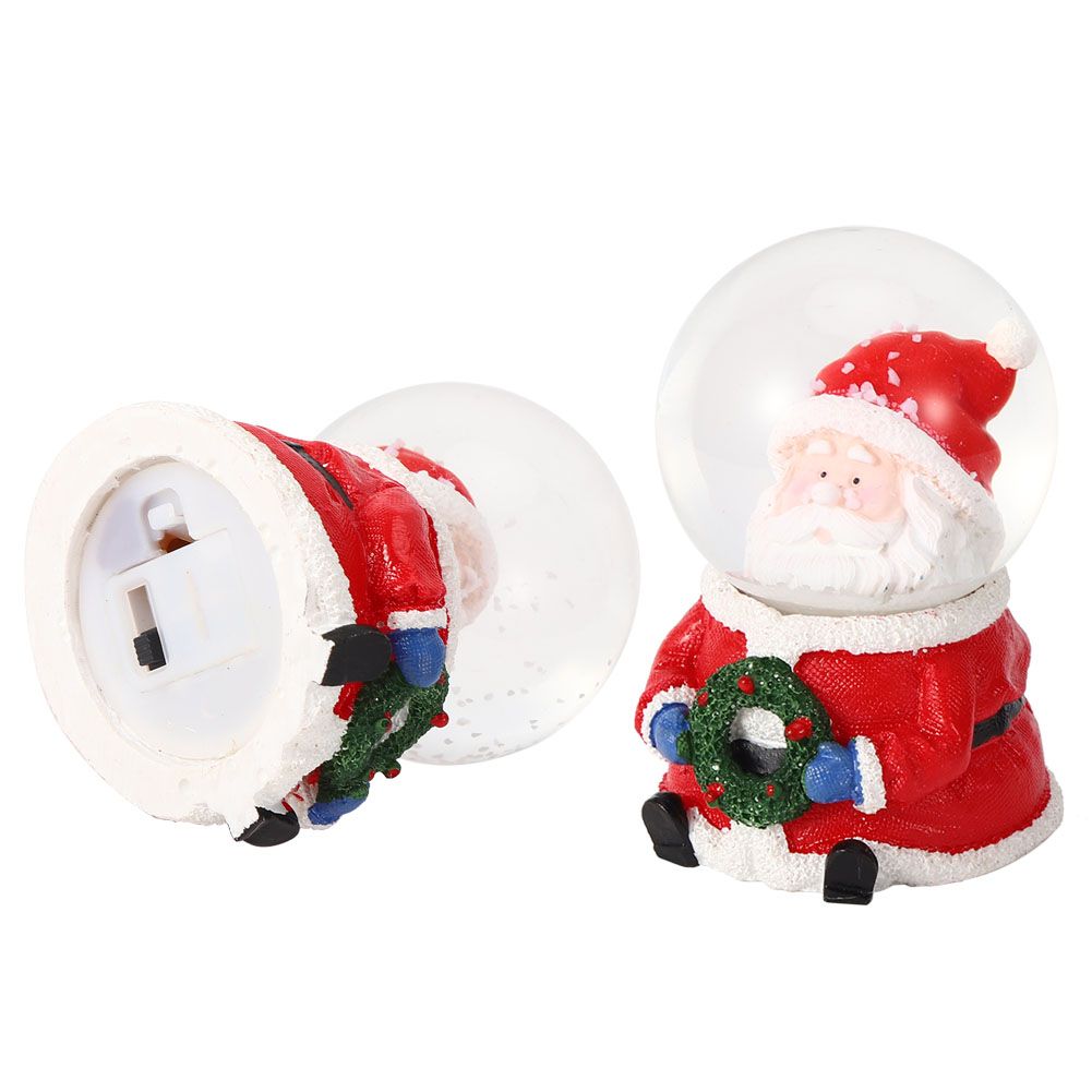Desktop Mini Luminous Santa Claus Crystal Ball Ornament Christmas Gift Party view 4