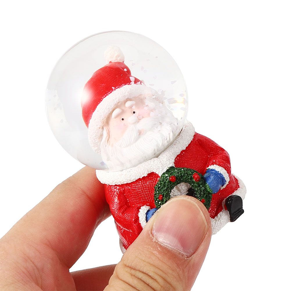 Desktop Mini Luminous Santa Claus Crystal Ball Ornament Christmas Gift Party view 6