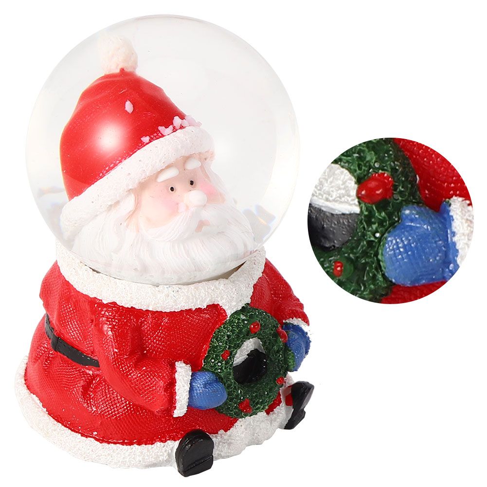 Desktop Mini Luminous Santa Claus Crystal Ball Ornament Christmas Gift Party view 7