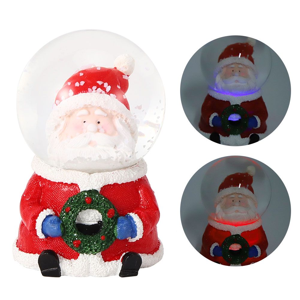 Desktop Mini Luminous Santa Claus Crystal Ball Ornament Christmas Gift Party view 8