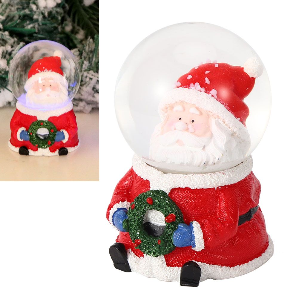 Desktop Mini Luminous Santa Claus Crystal Ball Ornament Christmas Gift Party view 9