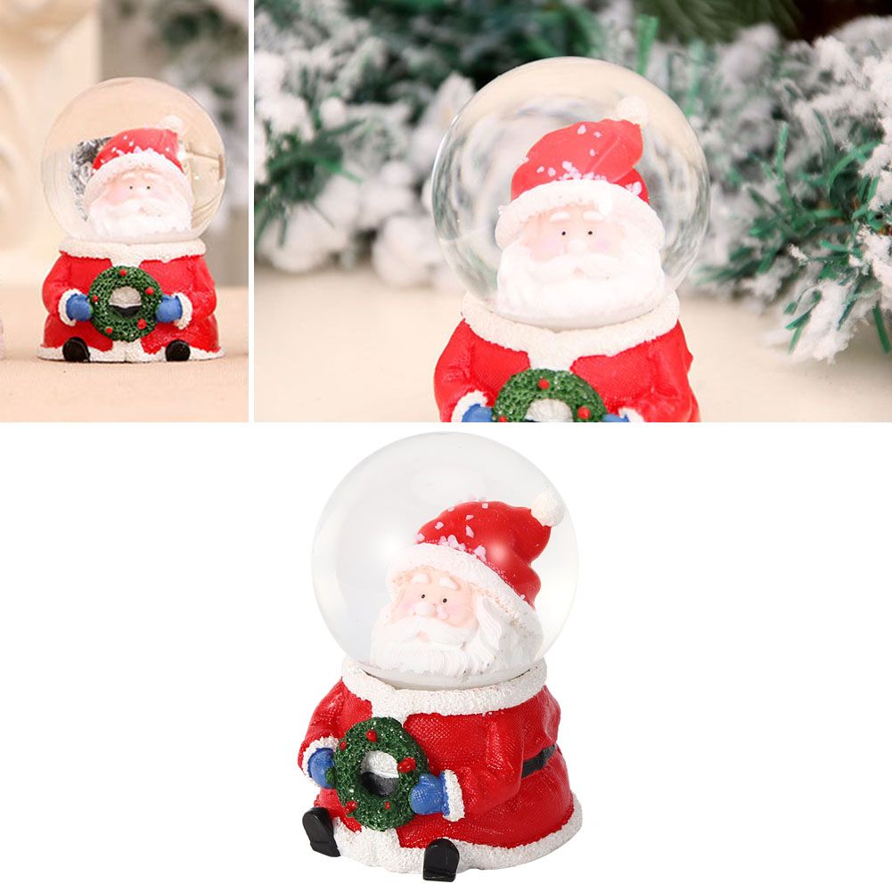Desktop Mini Luminous Santa Claus Crystal Ball Ornament Christmas Gift Party view 10