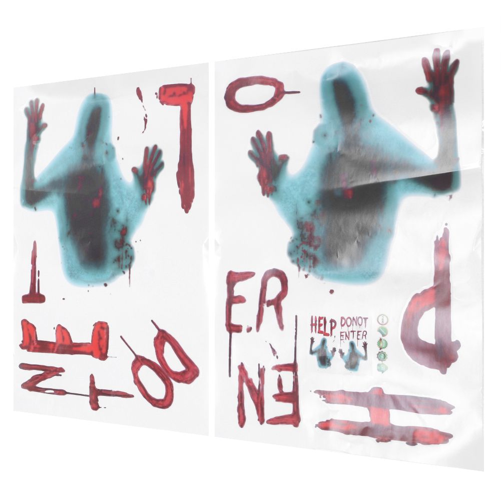 4Pcs/Set Zombie Style Halloween Wall Sticker Holiday Decoration for Living