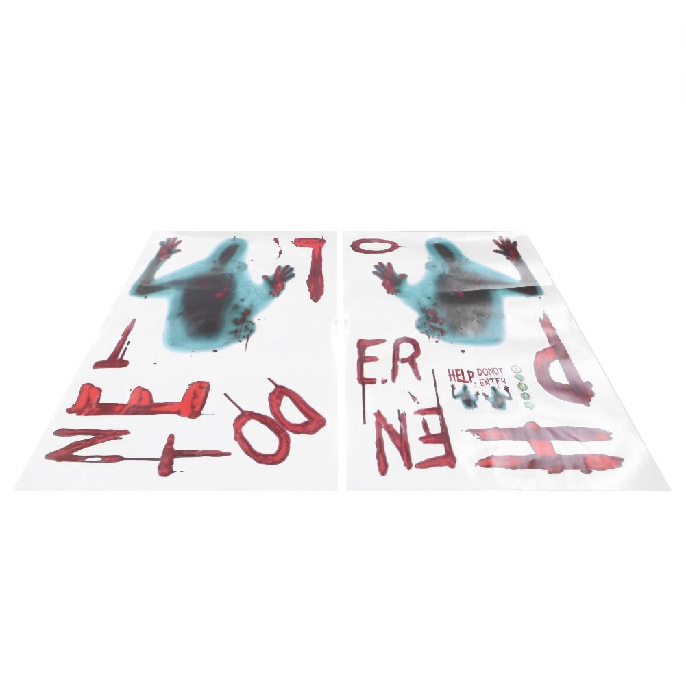 4Pcs/Set Zombie Style Halloween Wall Sticker Holiday Decoration for Living view 4