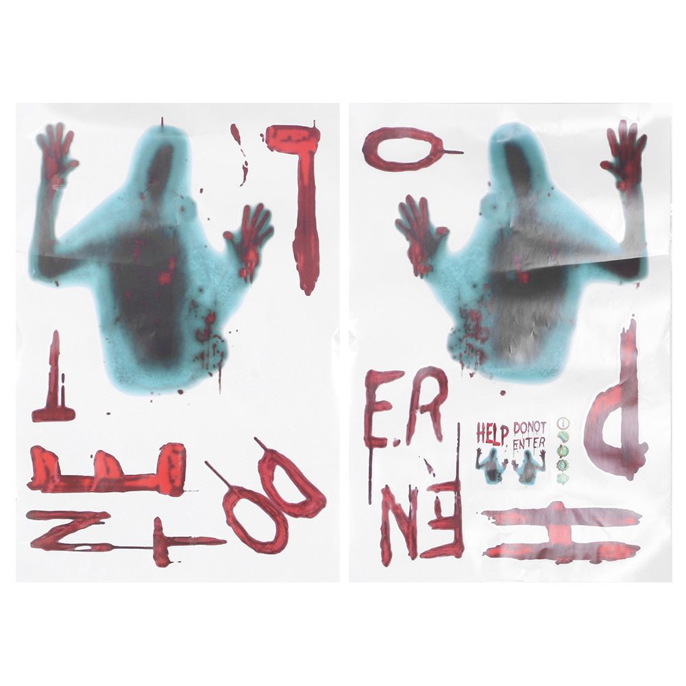 4Pcs/Set Zombie Style Halloween Wall Sticker Holiday Decoration for Living view 5