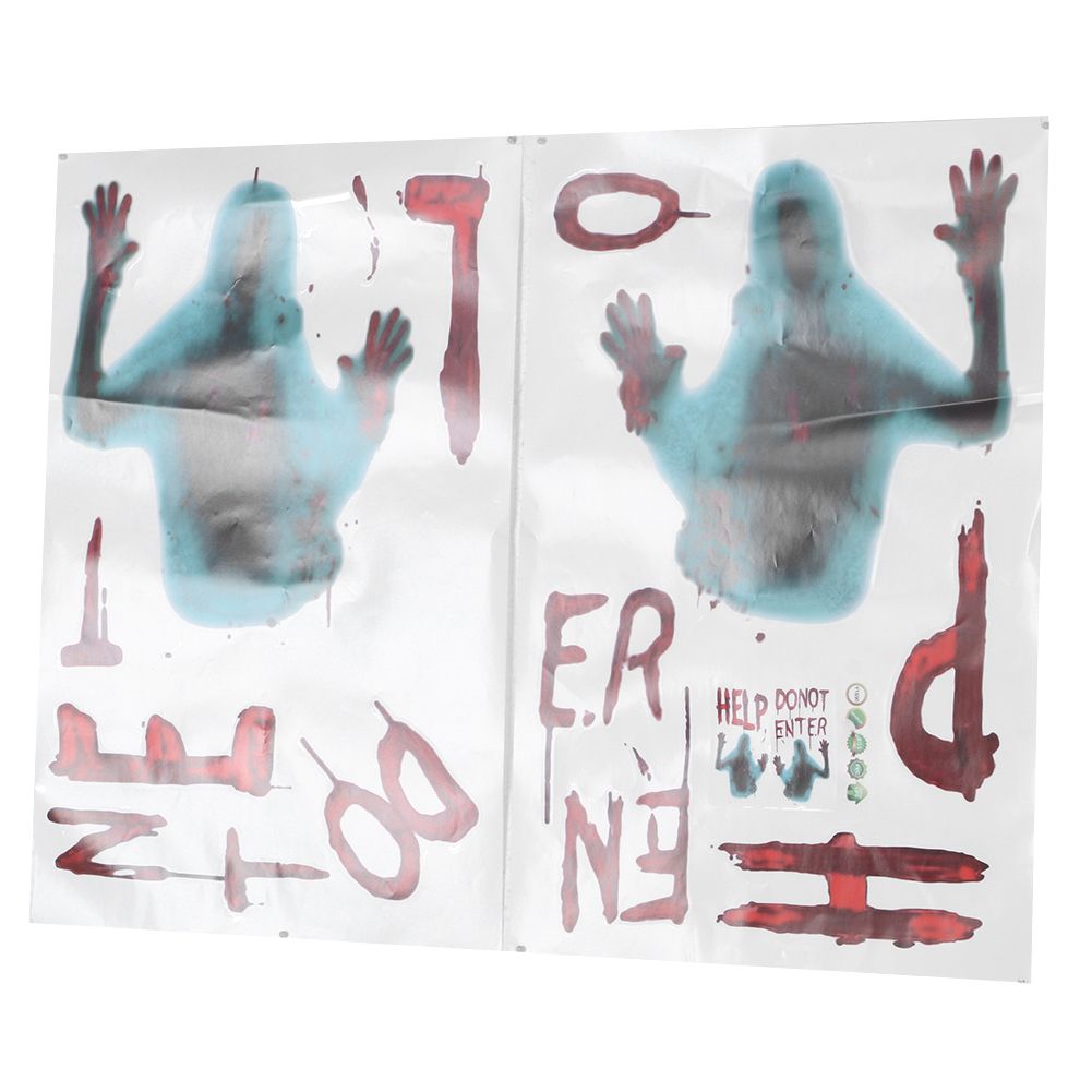 4Pcs/Set Zombie Style Halloween Wall Sticker Holiday Decoration for Living view 6