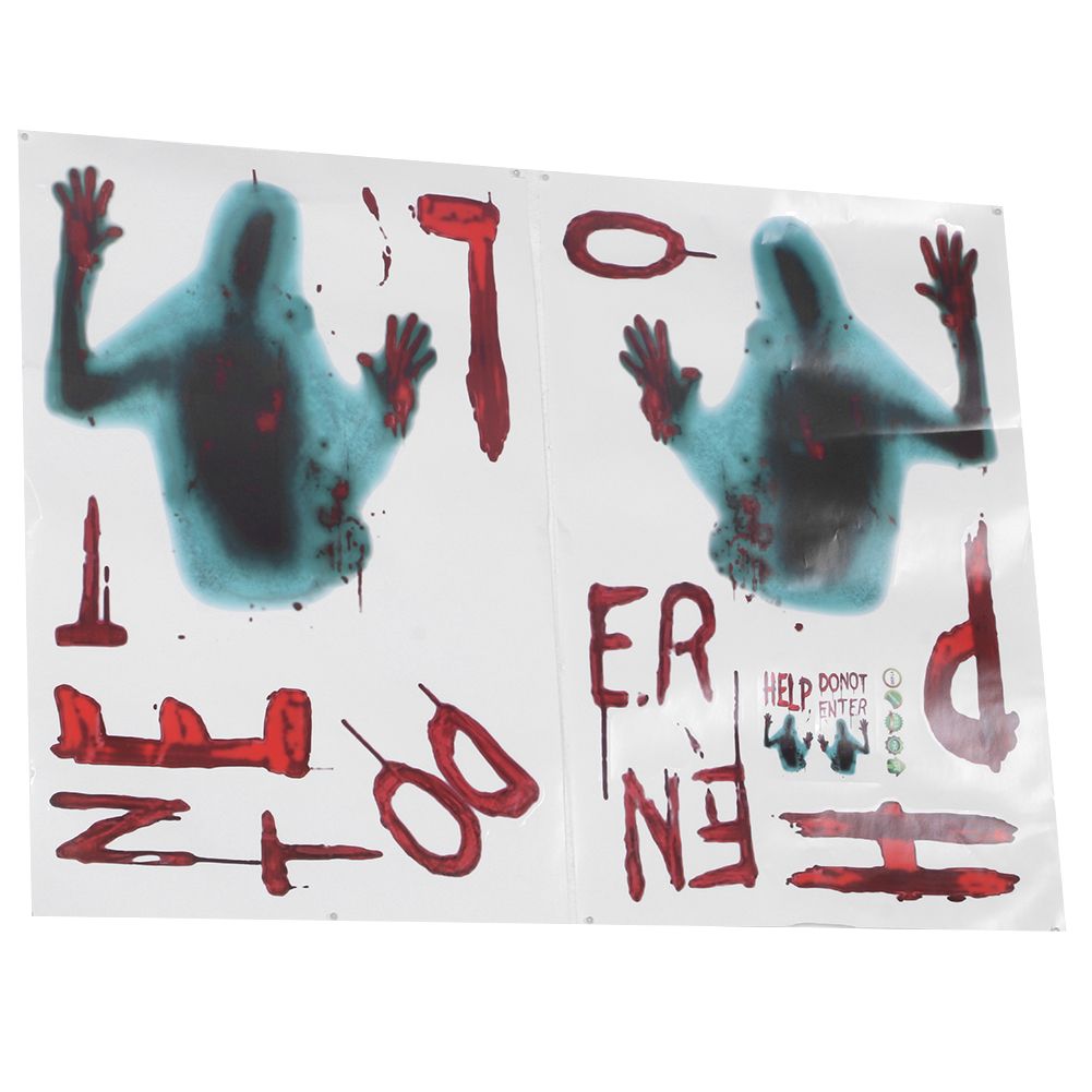 4Pcs/Set Zombie Style Halloween Wall Sticker Holiday Decoration for Living view 7