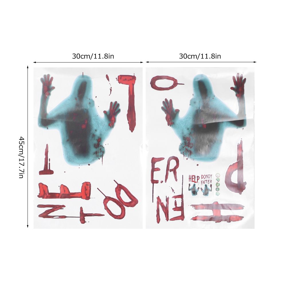 4Pcs/Set Zombie Style Halloween Wall Sticker Holiday Decoration for Living view 12
