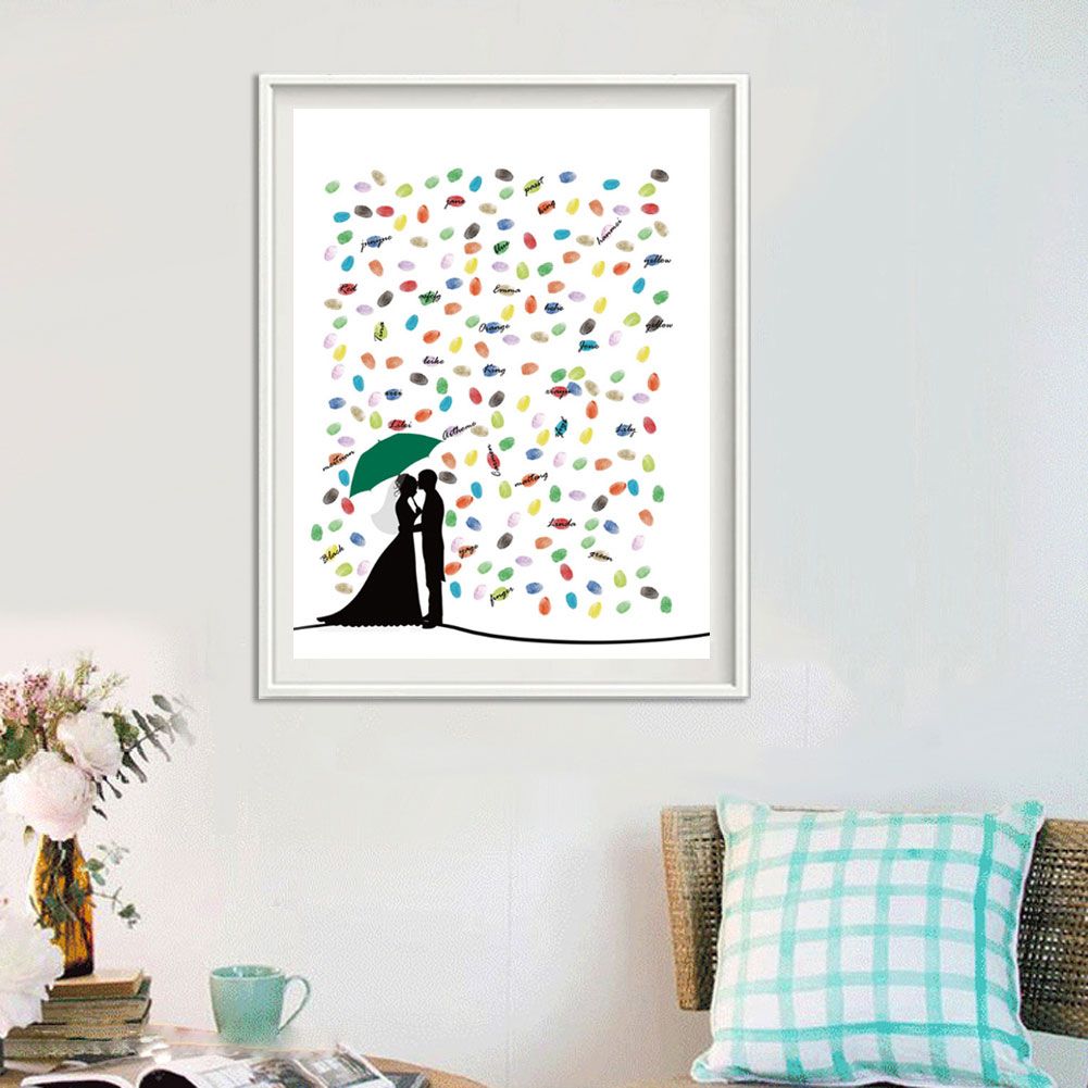 DIY Innovative Fingerprint Guest Signature Painting for Wedding Ceremony view 10