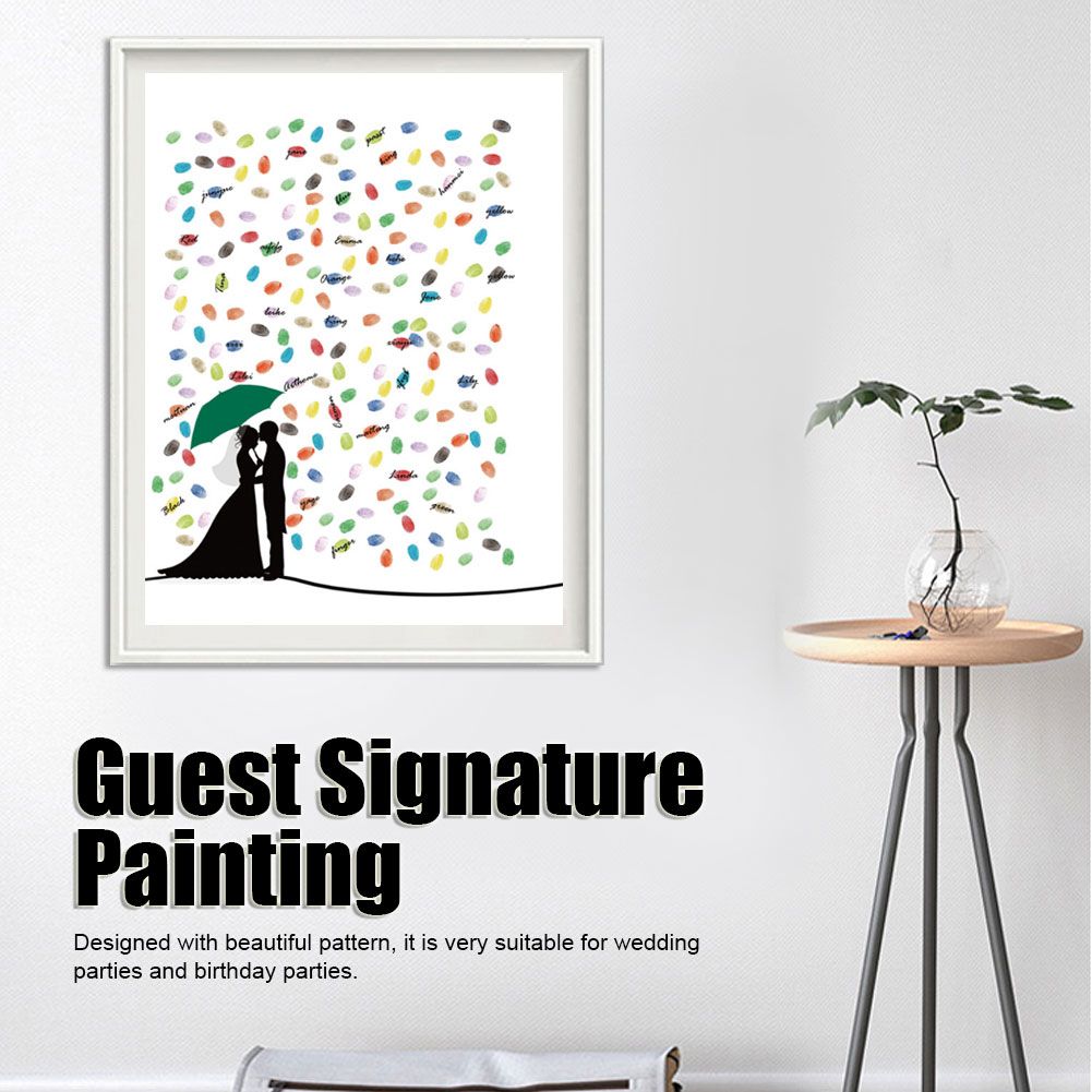 DIY Innovative Fingerprint Guest Signature Painting for Wedding Ceremony view 11