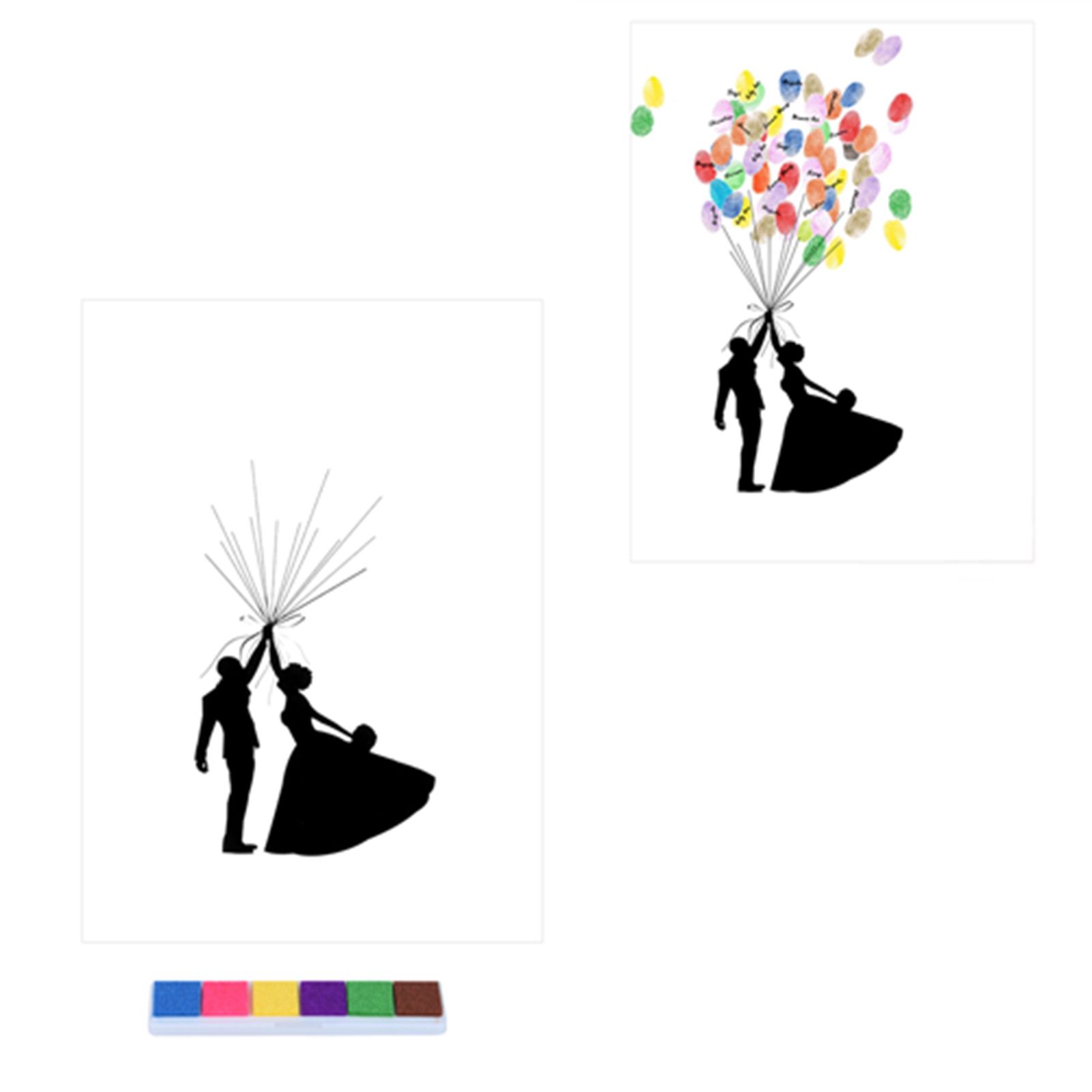 DIY Pattern Guest Signature Signin Book Guestbook Fingerprint Painting for view 4
