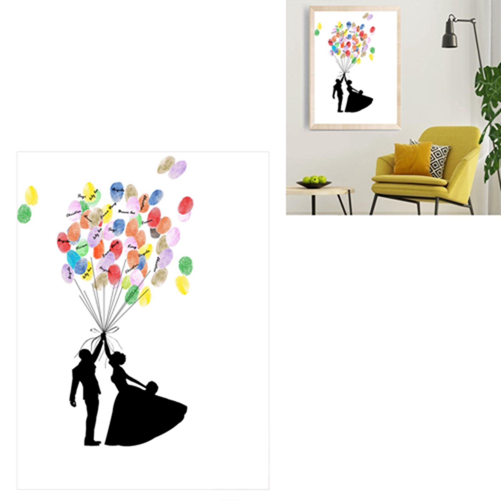 DIY Pattern Guest Signature Signin Book Guestbook Fingerprint Painting for view 6