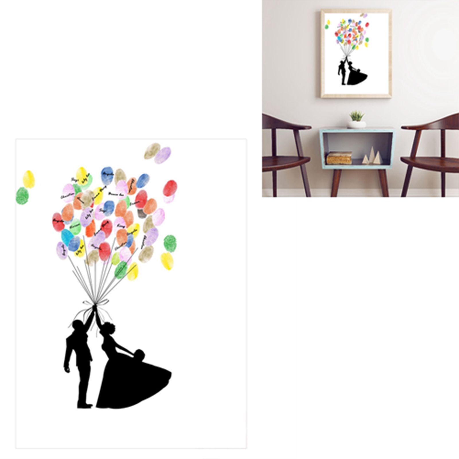 DIY Pattern Guest Signature Signin Book Guestbook Fingerprint Painting for view 7