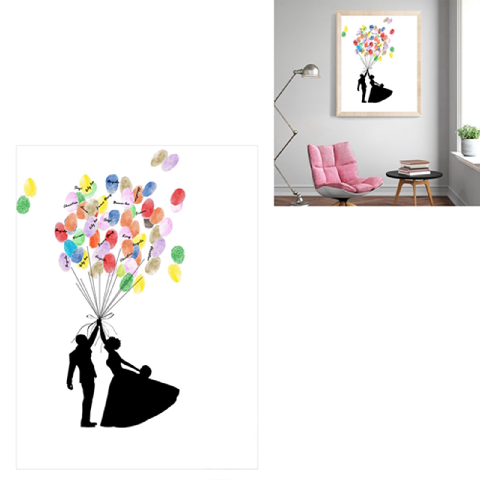 DIY Pattern Guest Signature Signin Book Guestbook Fingerprint Painting for view 8