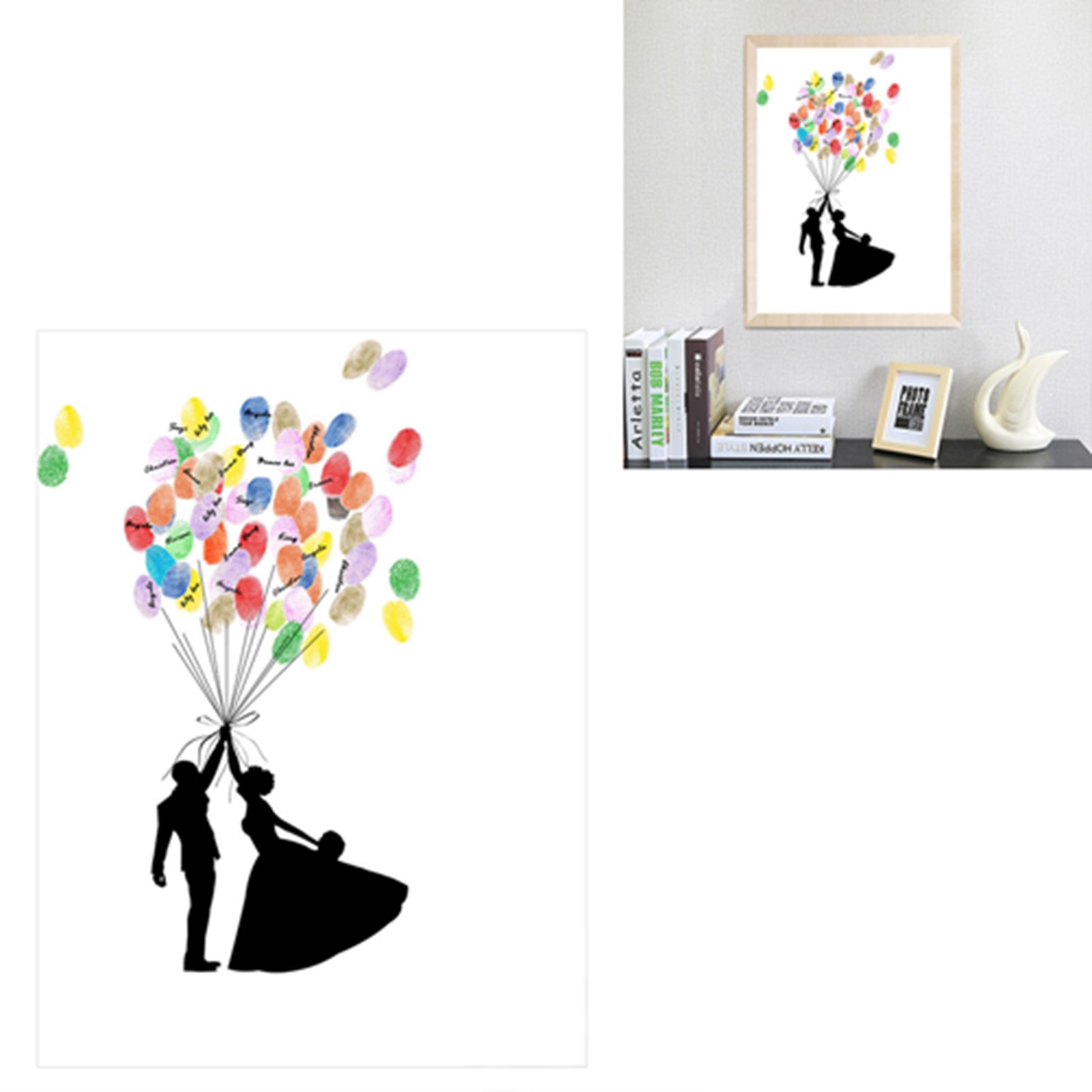DIY Pattern Guest Signature Signin Book Guestbook Fingerprint Painting for view 11