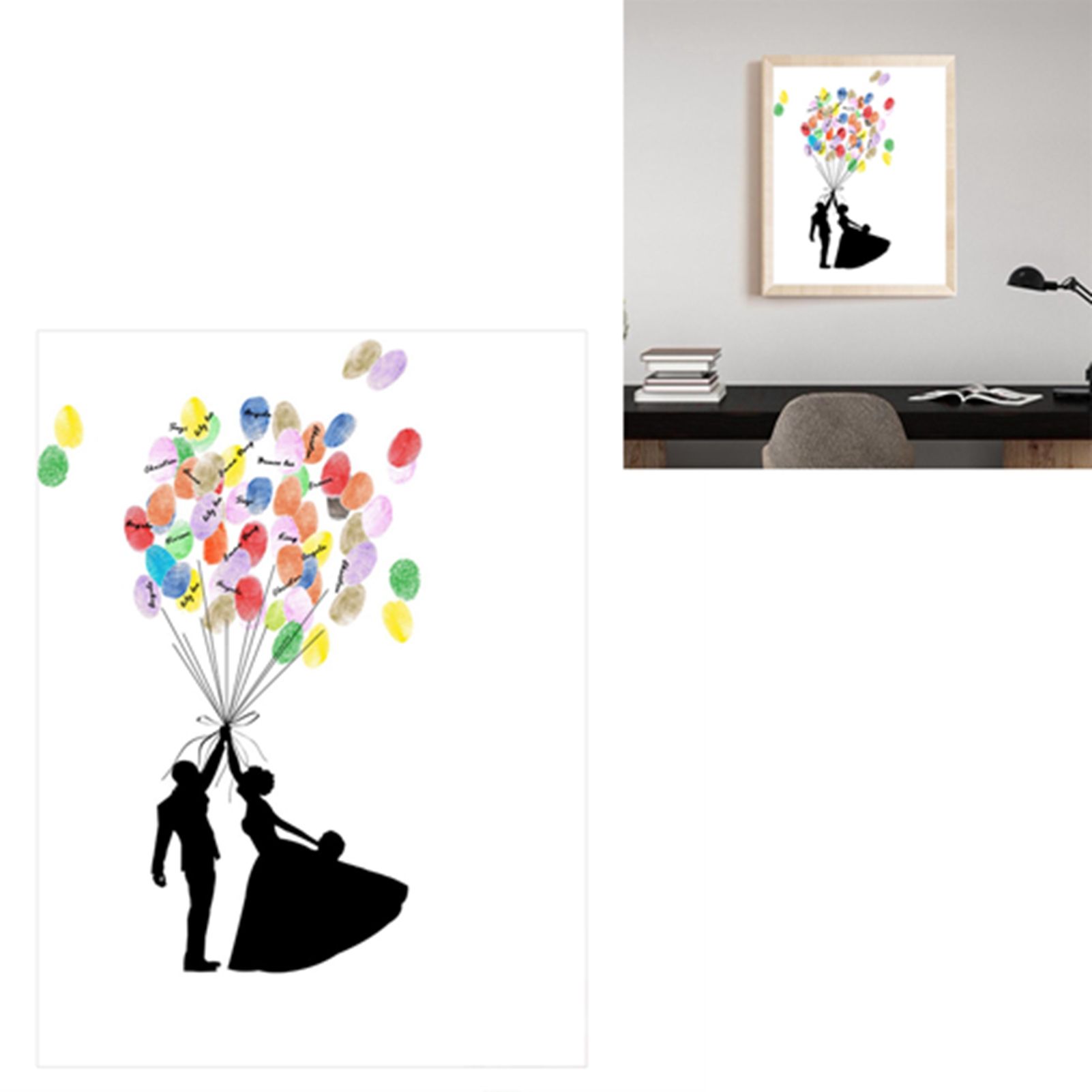 DIY Pattern Guest Signature Signin Book Guestbook Fingerprint Painting for view 12