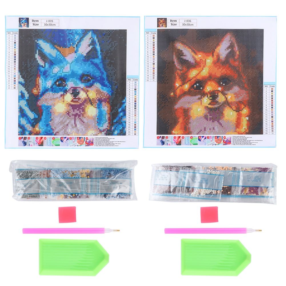 2Pcs DIY HandMade Diamond Painting Kits Art Crafts for Home Decoration 30x30cm view 2