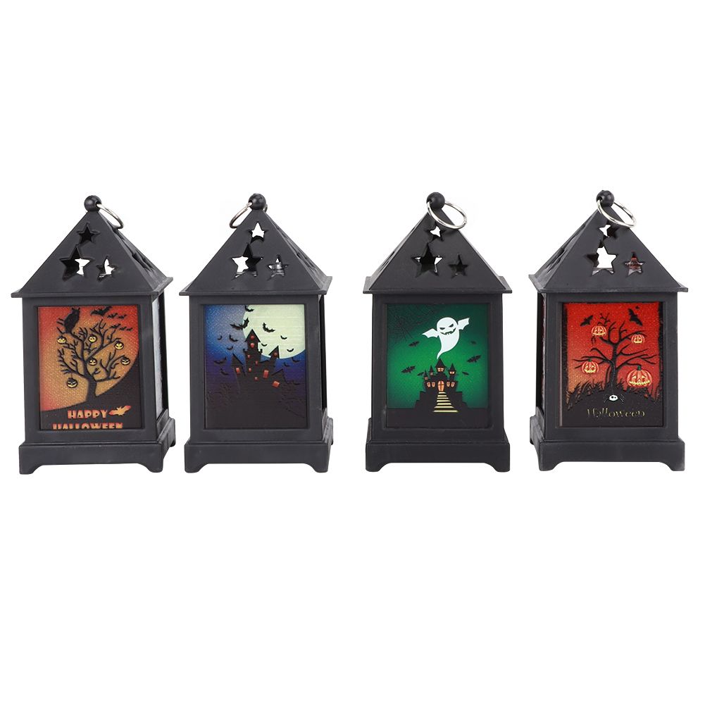 4Pcs/Set Halloween Vintage Hollow LED Night Light for Home Bar Decorative view 2