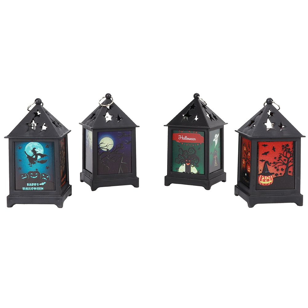 4Pcs/Set Halloween Vintage Hollow LED Night Light for Home Bar Decorative view 3