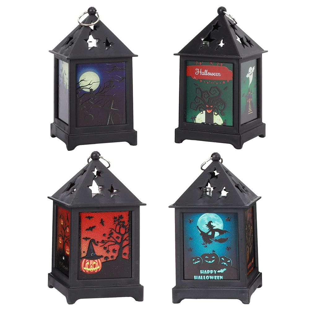 4Pcs/Set Halloween Vintage Hollow LED Night Light for Home Bar Decorative view 5