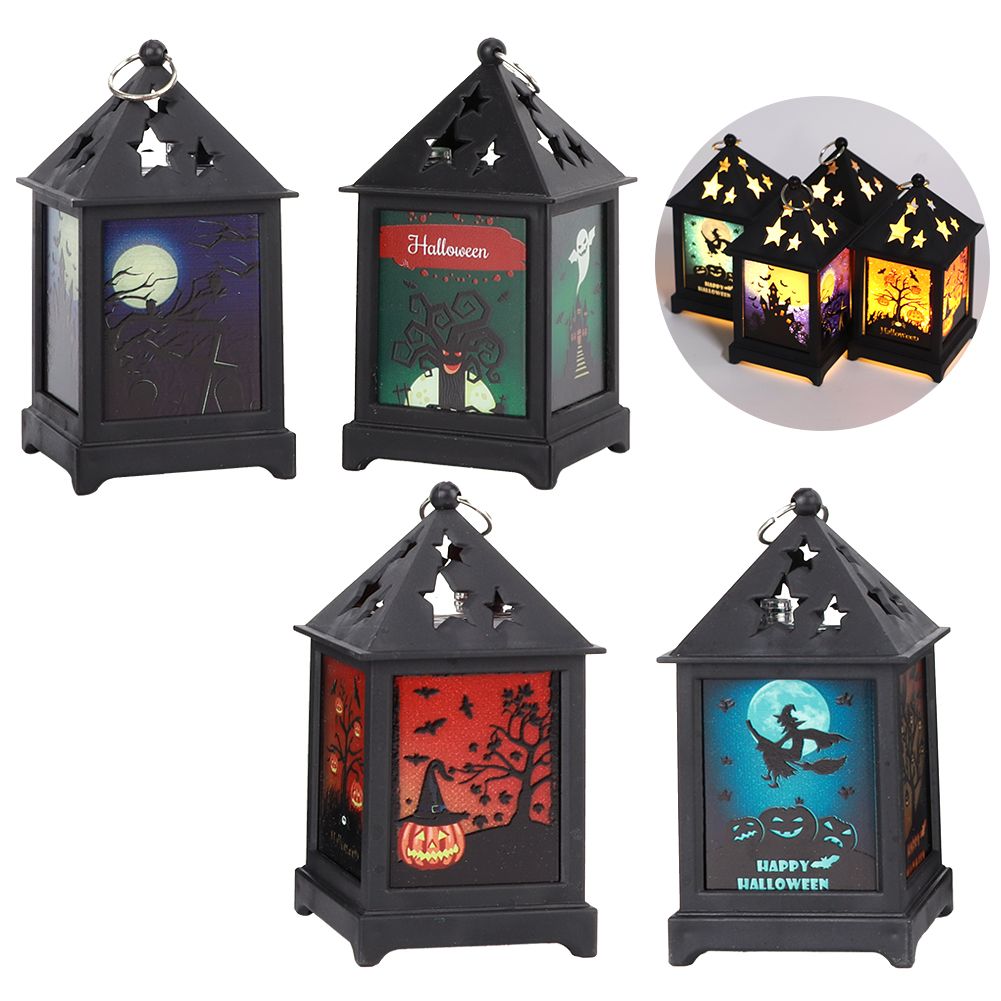 4Pcs/Set Halloween Vintage Hollow LED Night Light for Home Bar Decorative view 7