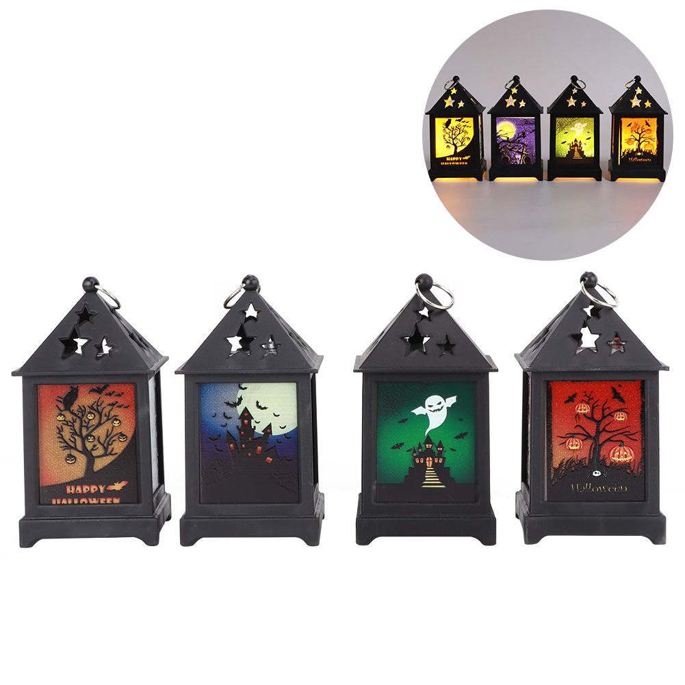 4Pcs/Set Halloween Vintage Hollow LED Night Light for Home Bar Decorative view 8