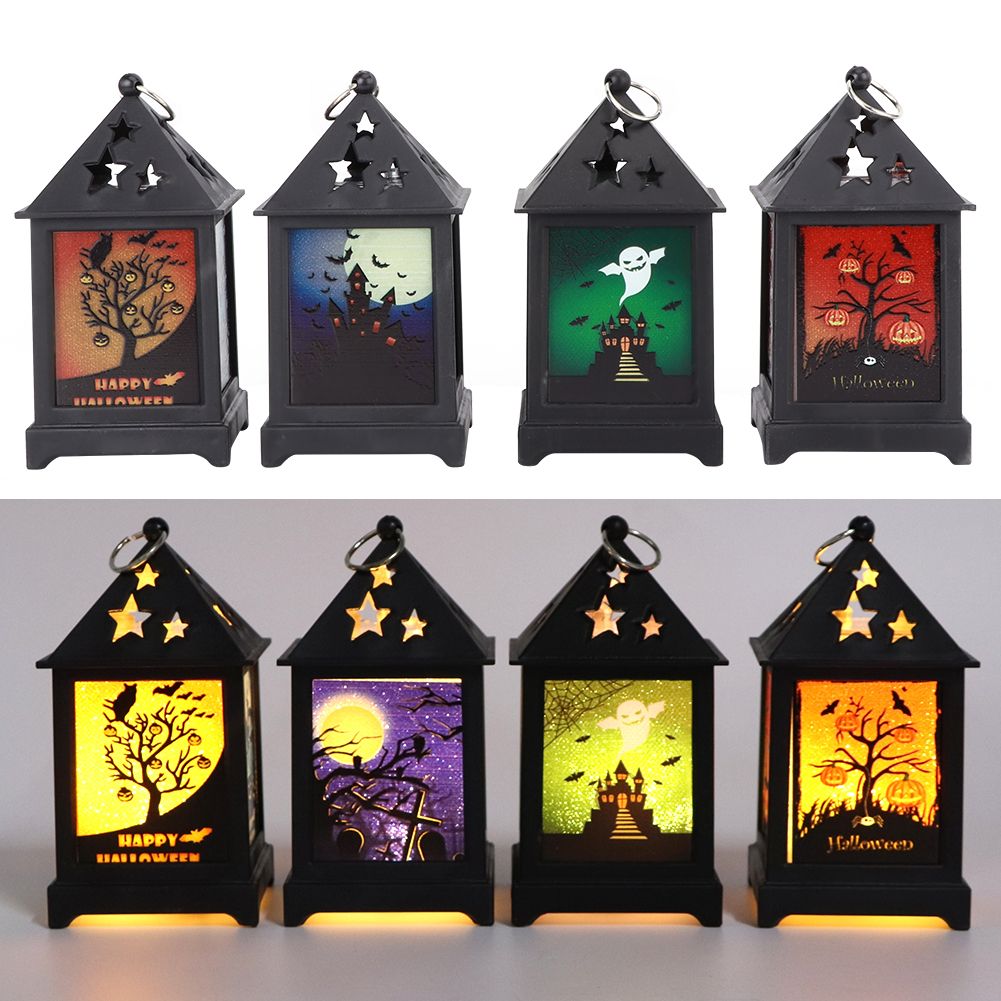 4Pcs/Set Halloween Vintage Hollow LED Night Light for Home Bar Decorative view 9