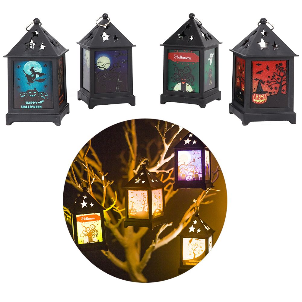 4Pcs/Set Halloween Vintage Hollow LED Night Light for Home Bar Decorative view 10