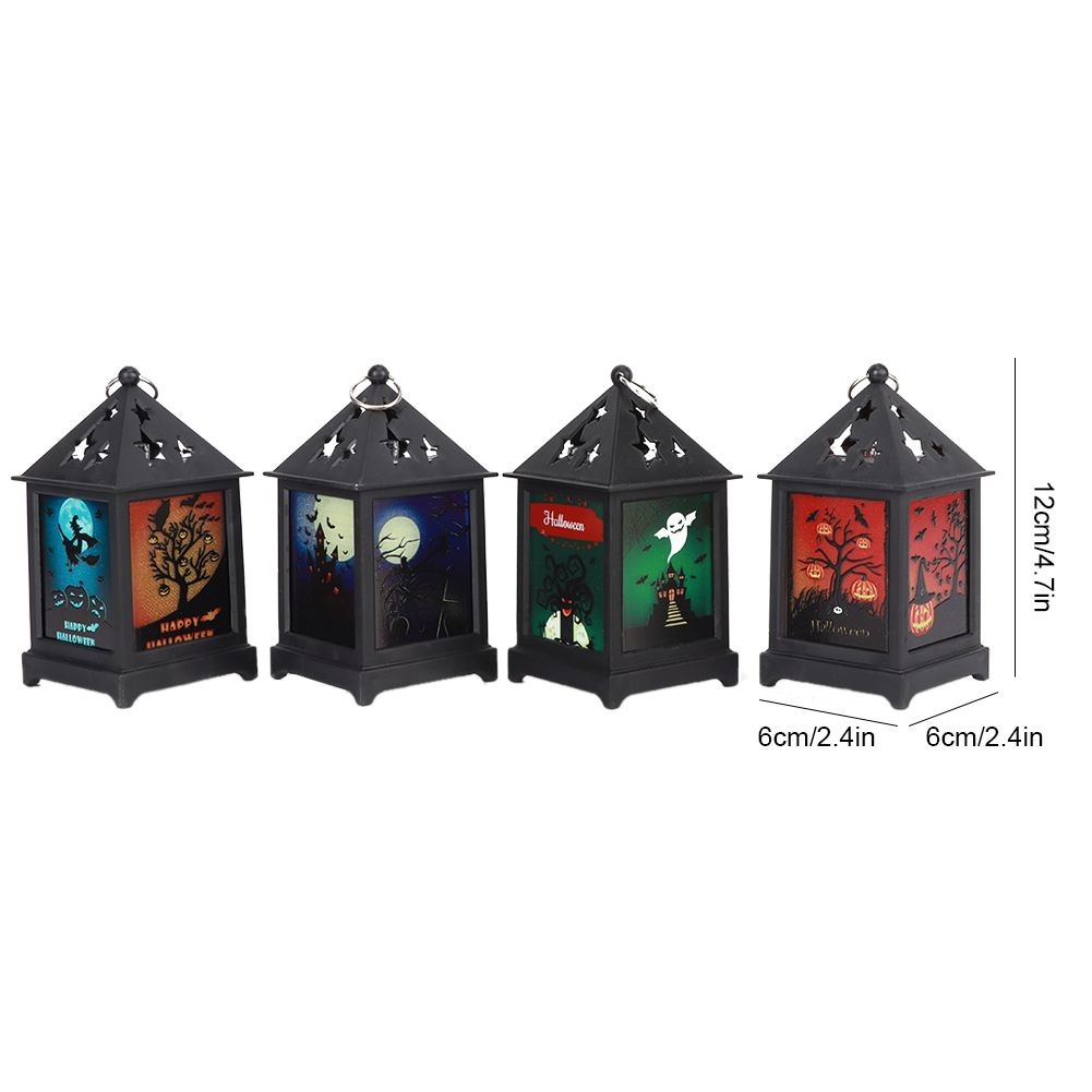 4Pcs/Set Halloween Vintage Hollow LED Night Light for Home Bar Decorative view 12
