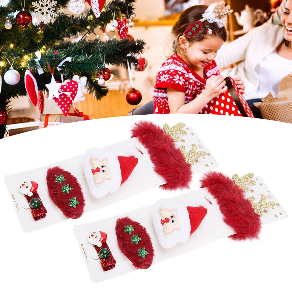 2 Set Cute Hairpin Brooch Hairband Hair Accessories Christmas Gift Decoration view 10