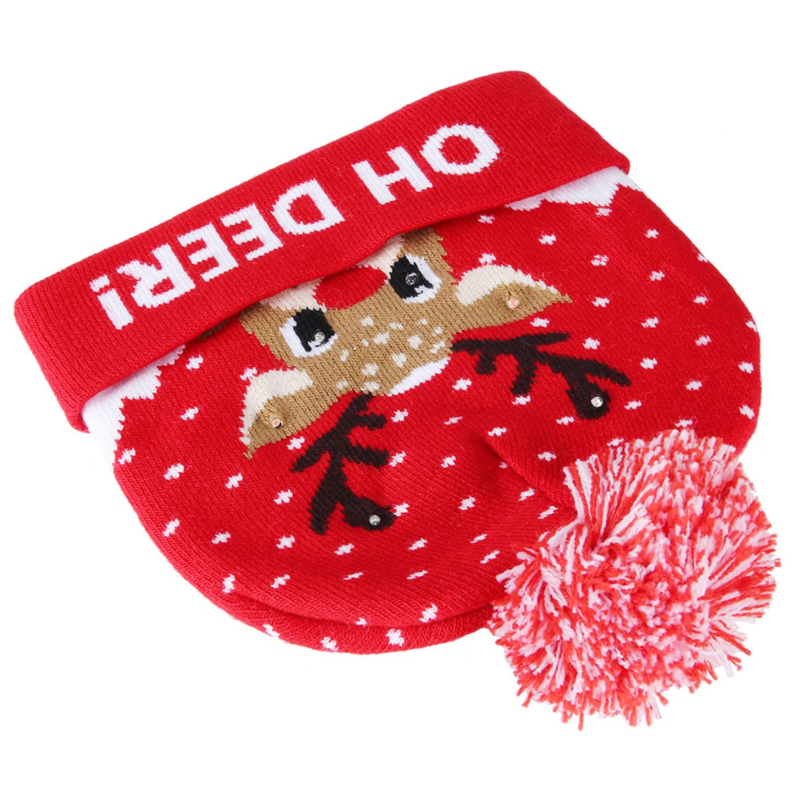 Stylish Luminous Light Up Christmas Hat Knitted Hat for Adult Children view 3