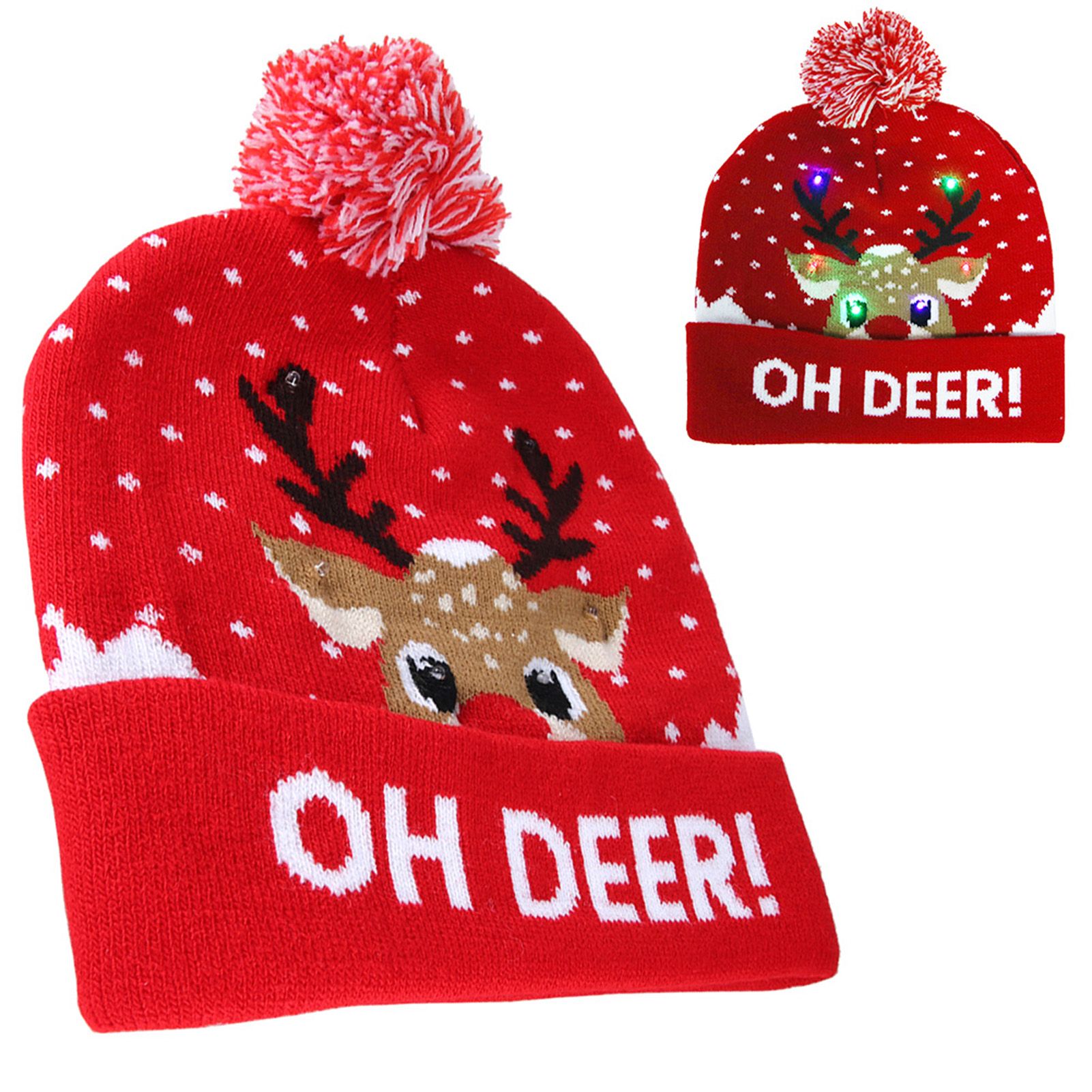 Stylish Luminous Light Up Christmas Hat Knitted Hat for Adult Children view 4