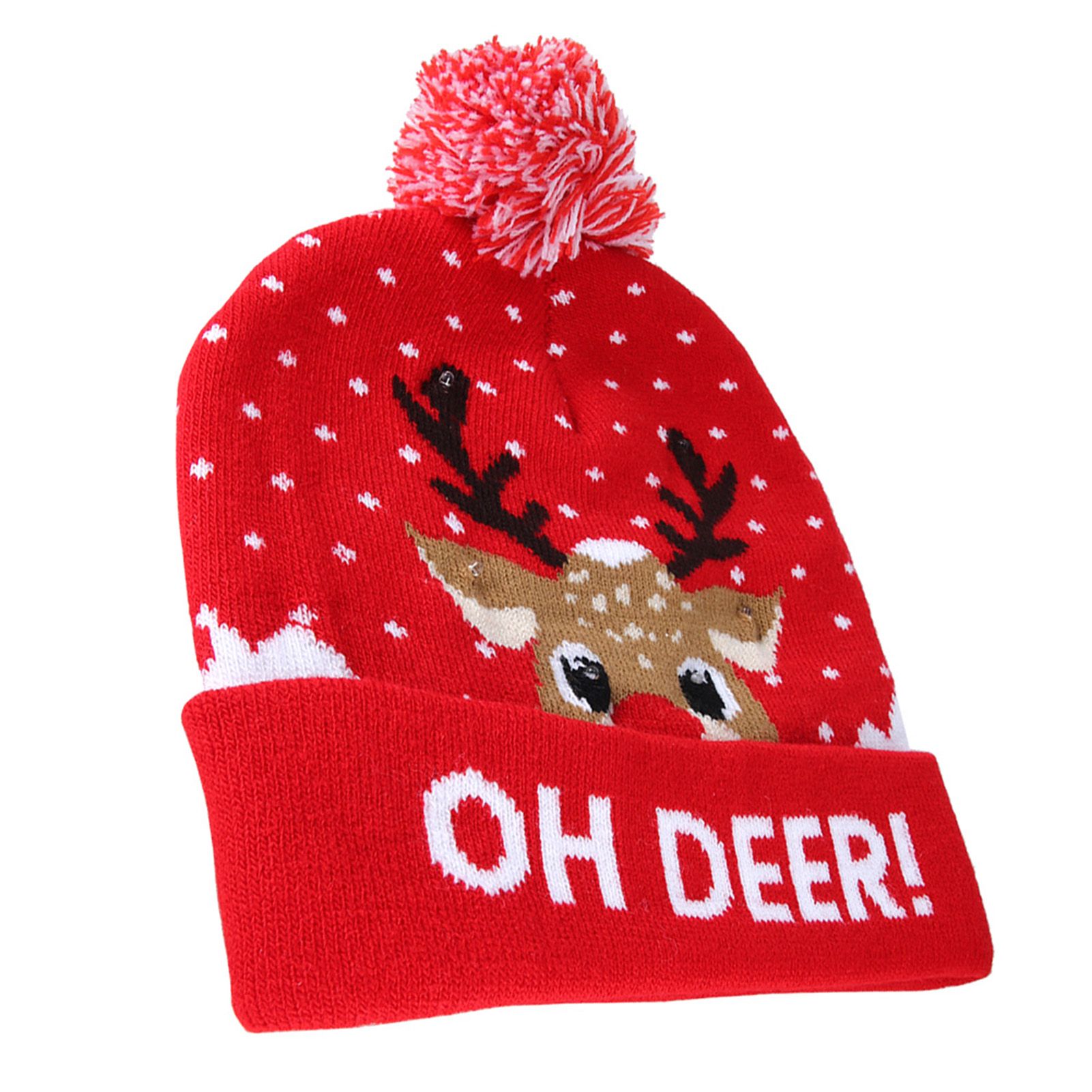 Stylish Luminous Light Up Christmas Hat Knitted Hat for Adult Children view 5