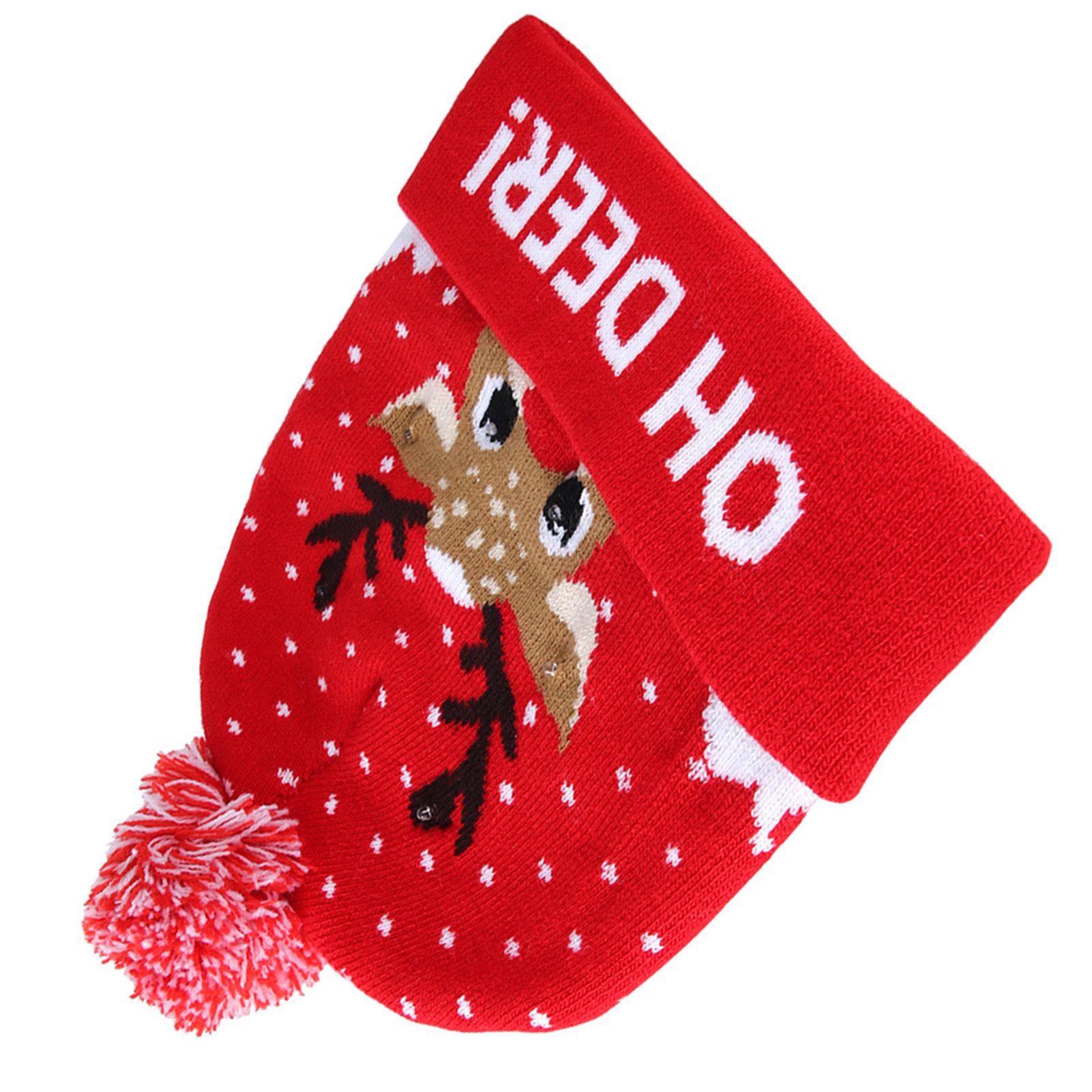 Stylish Luminous Light Up Christmas Hat Knitted Hat for Adult Children view 6