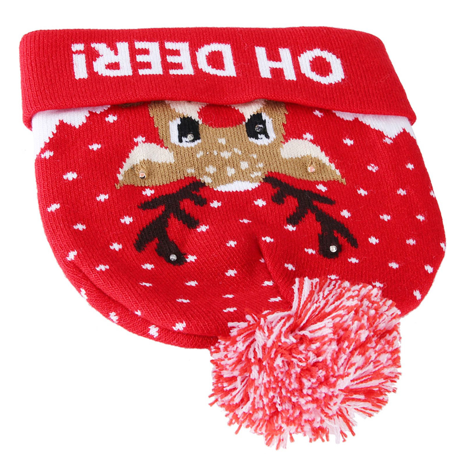 Stylish Luminous Light Up Christmas Hat Knitted Hat for Adult Children view 7