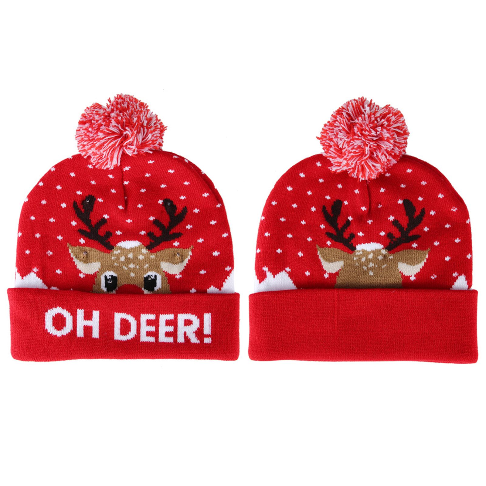Stylish Luminous Light Up Christmas Hat Knitted Hat for Adult Children view 8
