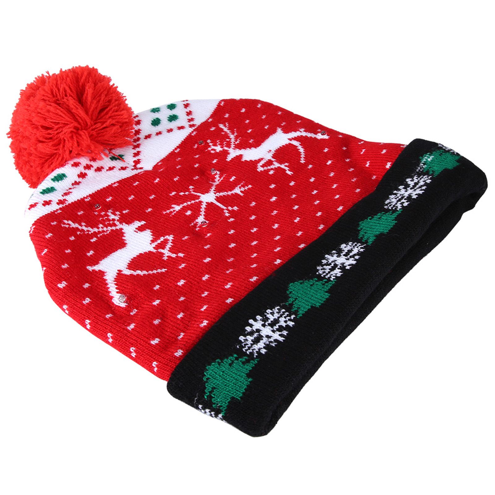 Stylish Luminous Light Up Christmas Hat Knitted Hat for Adult Children — image 1