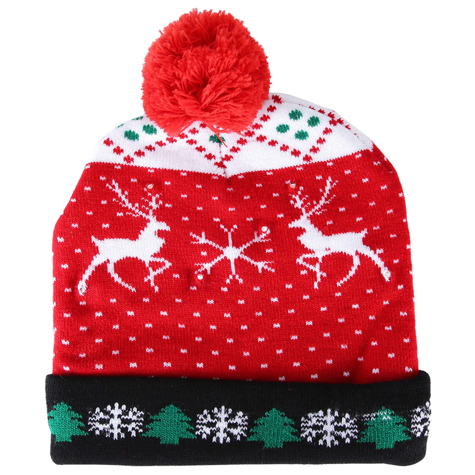 Stylish Luminous Light Up Christmas Hat Knitted Hat for Adult Children view 2