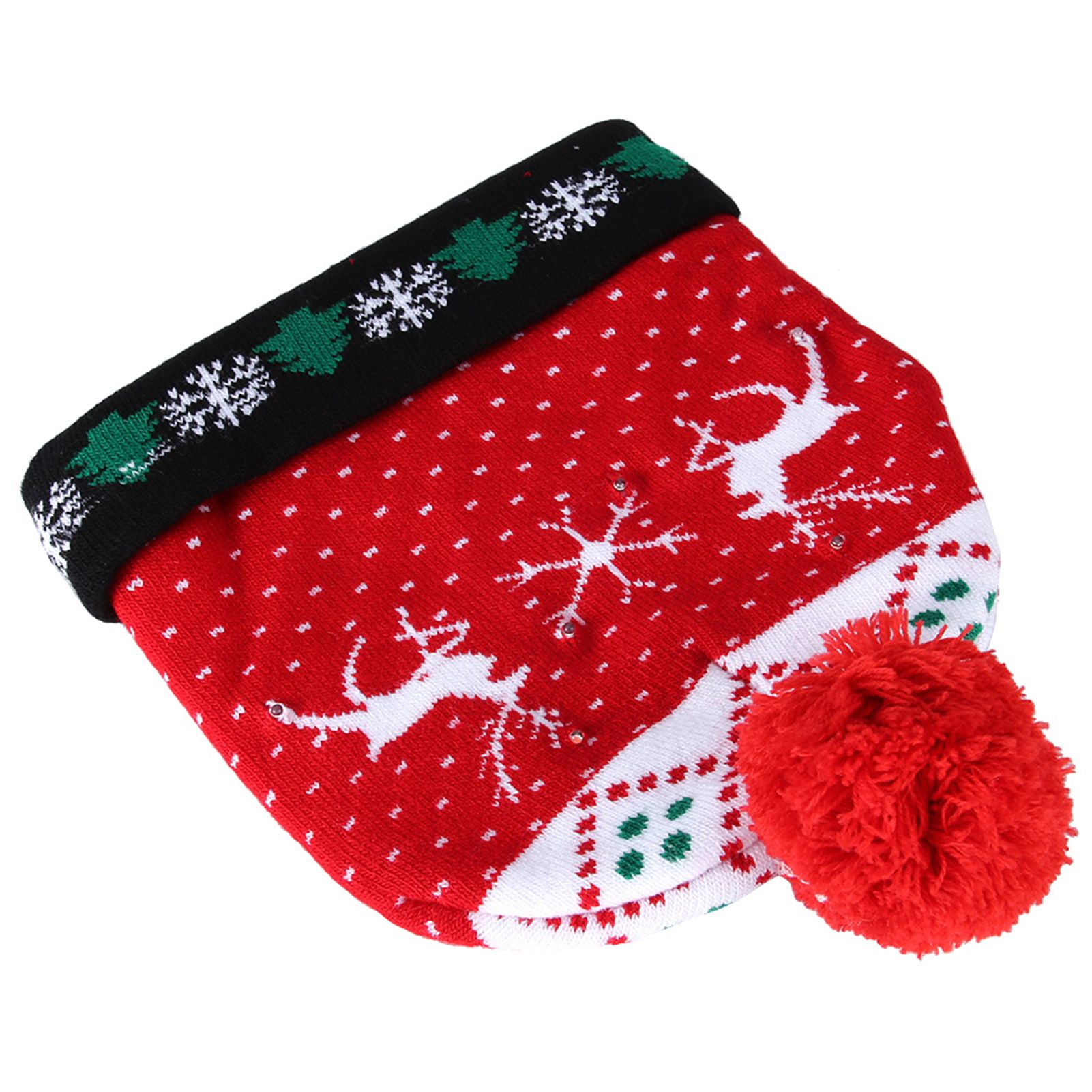 Stylish Luminous Light Up Christmas Hat Knitted Hat for Adult Children view 3