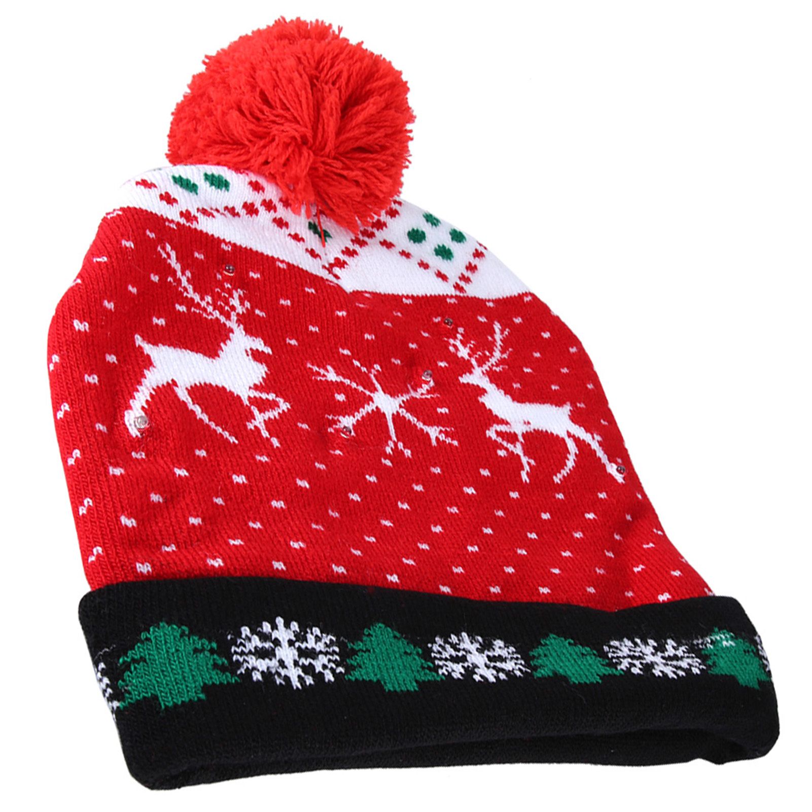 Stylish Luminous Light Up Christmas Hat Knitted Hat for Adult Children view 4